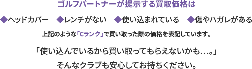 ゴルフパートナーが提示する買取価格は