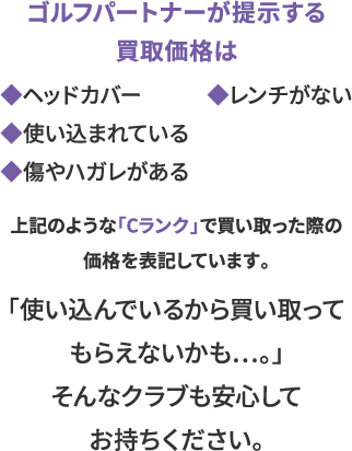 Iゴルフパートナーが提示する買取価格は